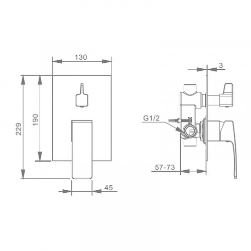 Смеситель для душа Raglo R01.272 цвет Хром