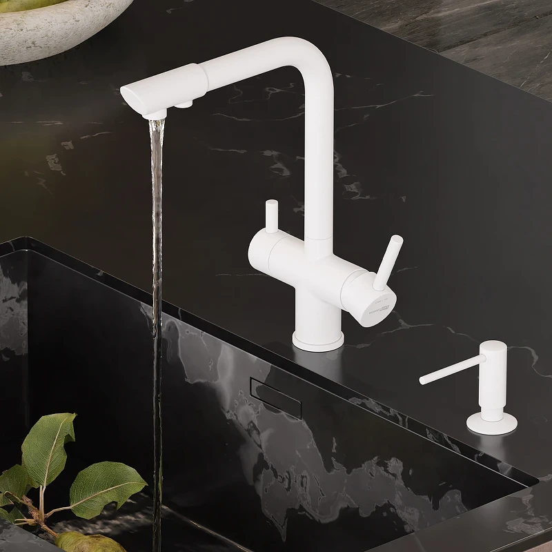 Смеситель для кухни WasserKRAFT A8357 Белый матовый латунь