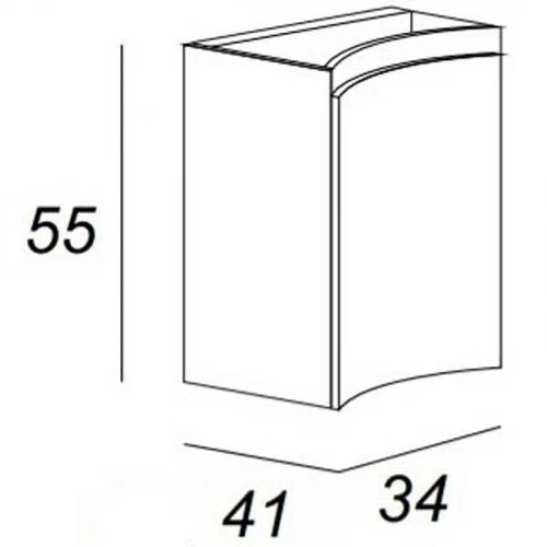 Подвесной шкаф Cezares Vague 34 L 54856 Grigio lucido МДФ / ЛДСП