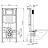 Комплект унитаза с инсталляцией Maretti Elena EA73UM56052 с сиденьем Микролифт и Черной матовой клавишей смыва фарфор подвесной