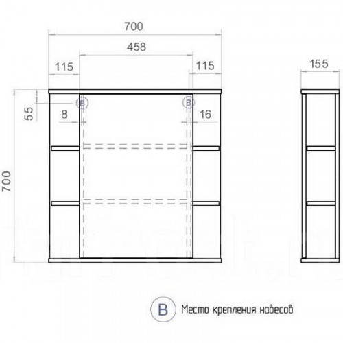 Зеркальный шкаф Vigo Nova 70 zsh.NOV.70 Белый МДФ / ЛДСП, стекло