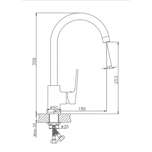Смеситель для кухни Haiba HB70587 Хром