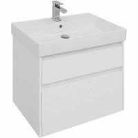 Тумба с раковиной Aquanet Nova Lite 75 245244 подвесная Белая глянцевая МДФ / ЛДСП