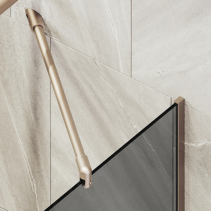 Шторка на ванну Maybah Glass MGV-140-2у 540x1400 в узком профиле Бронза стекло графитовое