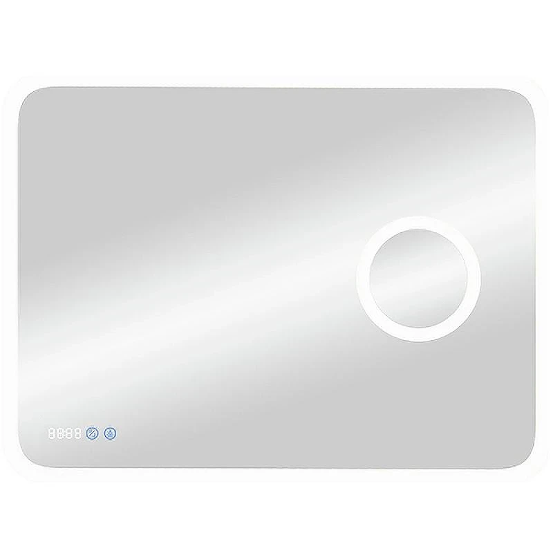 Зеркало Континент Bliss 800х700 ЗЛП403 с подсветкой с сенсорным выключателем с увеличительным зеркалом с подогревом с часами