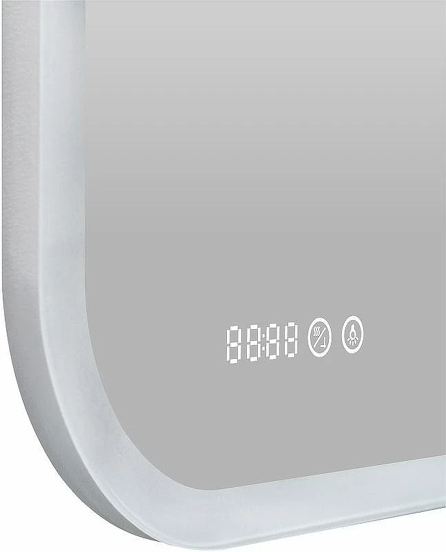 Зеркало Континент Bliss 800х700 ЗЛП403 с подсветкой с сенсорным выключателем с увеличительным зеркалом с подогревом с часами