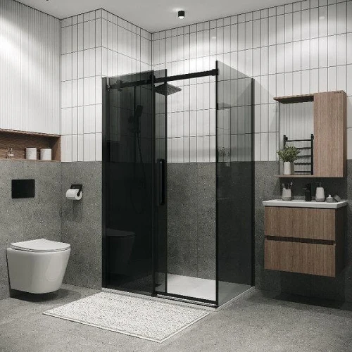 Душевой уголок Grossman Classic 160x80 120.K33.04.1680.21.10 профиль Черный матовый стекло тонированное