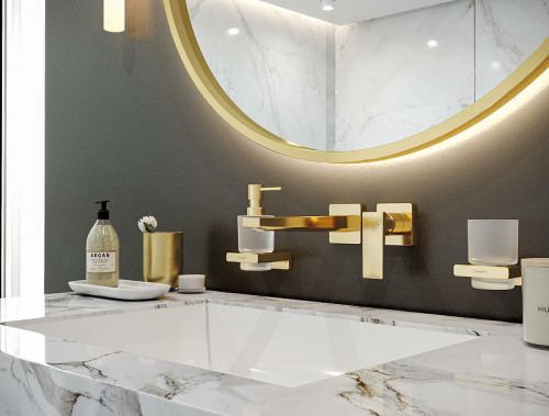 Дозатор для жидкого мыла Hansgrohe AddStoris 41745140 Шлифованная бронза