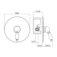 Смеситель для душа Gattoni Orta 2730/27DO.CH OLD Золото 24 карат