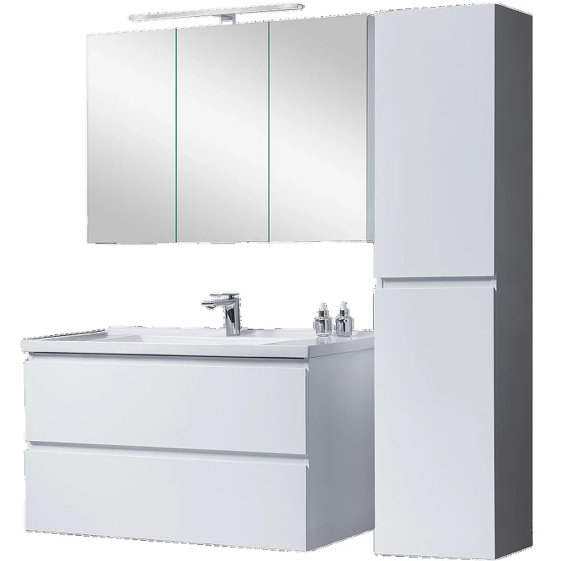 Зеркальный шкаф Orans BC-4023W 100 40231000w с подсветкой Белый глянец МДФ / ЛДСП, стекло