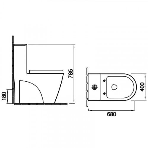 Унитаз биде SantiLine SL-5012SM-BD с сиденьем Микролифт фаянс напольный