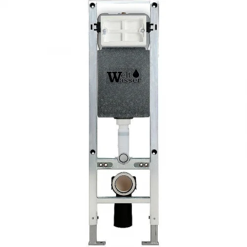 Комплект унитаза с инсталляцией WeltWasser AMBERG 350 ST + ERLENBACH 004 GL-WT + AMBERG RD-CR 10000006509 цвет Белый глянцевый с сиденьем Микролифт и клавишей смыва цвет Хром