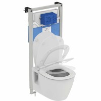 Комплект унитаза с инсталляцией Ideal Standard Connect Prosys E8822301PC15 с сиденьем Микролифт без клавиши смыва фарфор подвесной