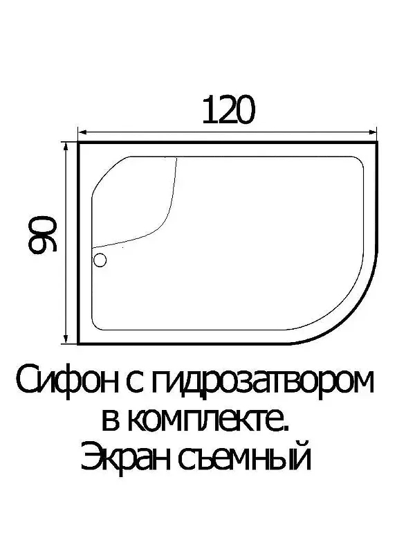 Акриловый поддон для душа Wemor 120х90х44 L 10000001763 цвет Белый