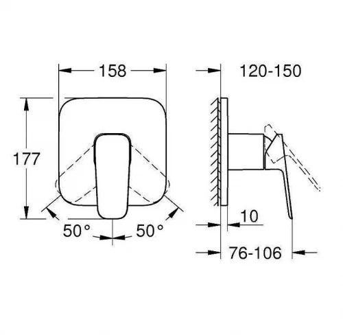 Смеситель для душа Grohe Cubeo 1017770000 цвет Хром