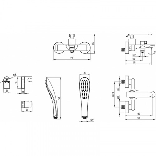 Смеситель для ванны Lemark Melange LM4934CW цвет Хром