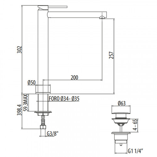 Смеситель для раковины Gattoni Circle One 9048/90C0 Хром латунь