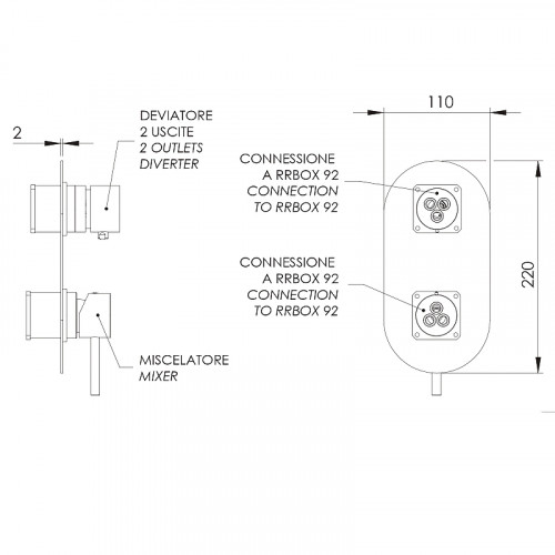 Смеситель для душа Remer X-Style X92KBRL Медь латунь встраиваемый