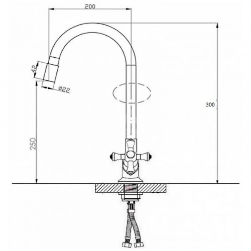 Смеситель для кухни D-Lin D153810-2 Хром Серый