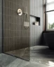Душевая перегородка Maybah Glass MGD-702-5у 690x1950 в узком профиле Хром матовый стекло бронзовое