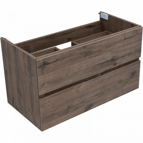 Тумба под раковину Aquanet Алвита New 90 334187 подвесная Дуб веллингтон табак МДФ / ЛДСП