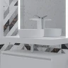 Столешница под раковину Boheme Armadi Art Flat 80 869-080 Белая искусственный камень (литьевой мрамор)