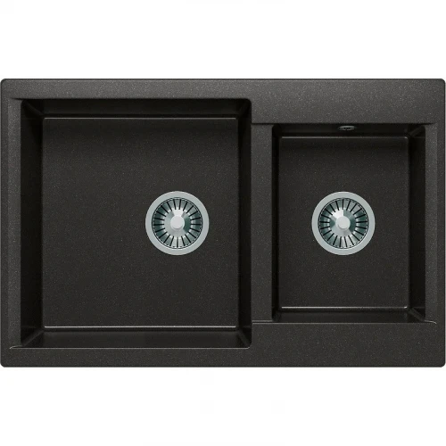 Кухонная мойка Polygran Brig-772 №16 621480 Черная искусственный камень (литьевой мрамор) встраиваемый