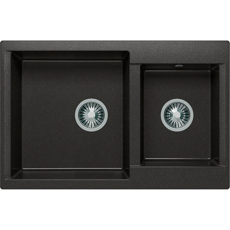 Кухонная мойка Polygran Brig-772 №16 621480 Черная искусственный камень (литьевой мрамор) встраиваемый