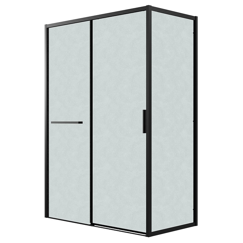 Душевая стенка Grossman Style 100 200.K33.05.100.21.02 профиль Черный матовый стекло шиншилла