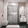 Душевая стенка Grossman Style 100 200.K33.05.100.21.02 профиль Черный матовый стекло шиншилла