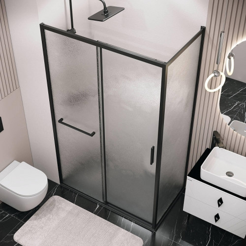 Душевая стенка Grossman Style 100 200.K33.05.100.21.02 профиль Черный матовый стекло шиншилла