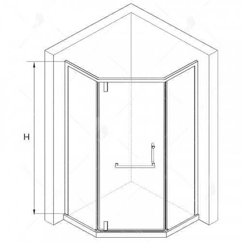 Душевой уголок RGW Hotel HO-084Gb 100x100 350608400-016 профиль Золото брашированное стекло прозрачное