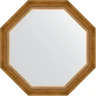Зеркало Evoform Octagon 73х73 BY 3675 в багетной раме - Состаренная бронза с плетением 70 мм стекло