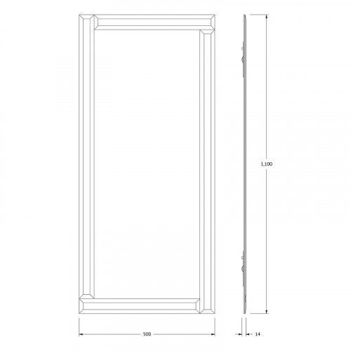 Зеркало Evoform Style 110x50 BY 0816 с зеркальным обрамлением - цвет Бронза