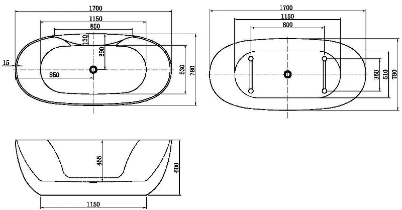 Акриловая ванна Aquanet Family Sweet 155778-GW 170x78 287099 цвет Белый