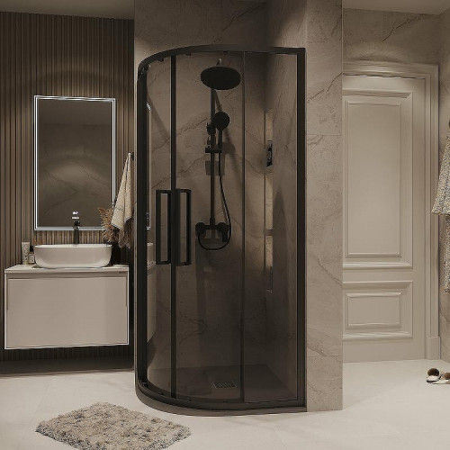Душевой уголок Grossman Cosmo 90х90 301.K33.02.9090.21.10 профиль Черный матовый стекло тонированное