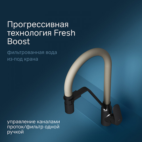 Смеситель для кухни AM.PM Like F8007826 Черный матовый Бежевый латунь