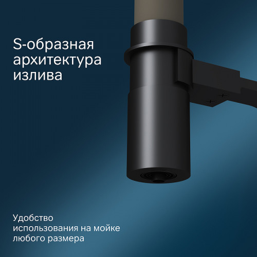 Смеситель для кухни AM.PM Like F8007826 Черный матовый Бежевый латунь