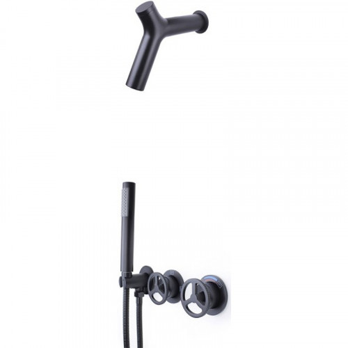 Душевая система Bronze de Luxe Liberty 5011B-P Черная матовая латунь встраиваемый