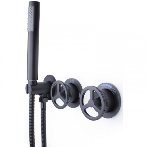 Душевая система Bronze de Luxe Liberty 5011B-P Черная матовая латунь встраиваемый