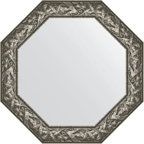 Зеркало Evoform Octagon 79х79 BY 3834 в багетной раме - Византия серебро 99 мм стекло