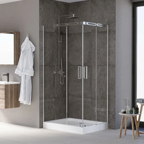 Душевой уголок Grossman Galaxy 120x80 L GR-3120L профиль Хром стекло прозрачное