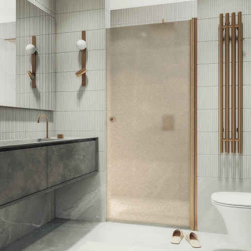 Душевая дверь Maybah Glass MGD-811-2 900x1980 на монопетле Бронза стекло бронзовое матовое