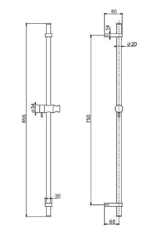 Душевая штанга Fima Carlo Frattini Sliding rail F2150/1NS цвет Черный матовый