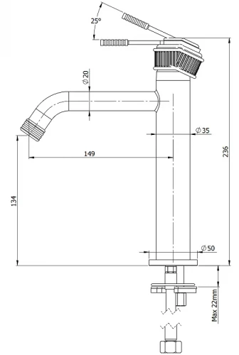 Смеситель для раковины Remer Atelier AL12A цвет Хром