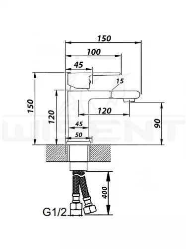 Смеситель для раковины Wisent W10111 цвет Хром