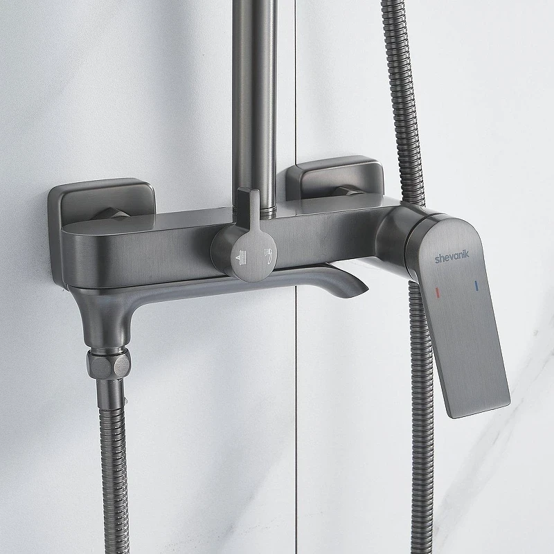 Душевая система Shevanik S4136T цвет Оружейная сталь
