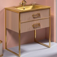 Тумба под раковину Boheme Armadi Art Monaco 80 866-080-CPG Капучино глянец Золото МДФ / ЛДСП