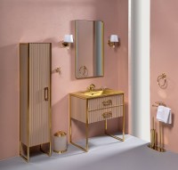 Тумба под раковину Boheme Armadi Art Monaco 80 866-080-CPG Капучино глянец Золото МДФ / ЛДСП