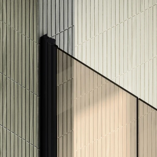 Душевая дверь Maybah Glass MGD-434-6 800х1980 двустворчатая на монопетлях Черный стекло бронзовое